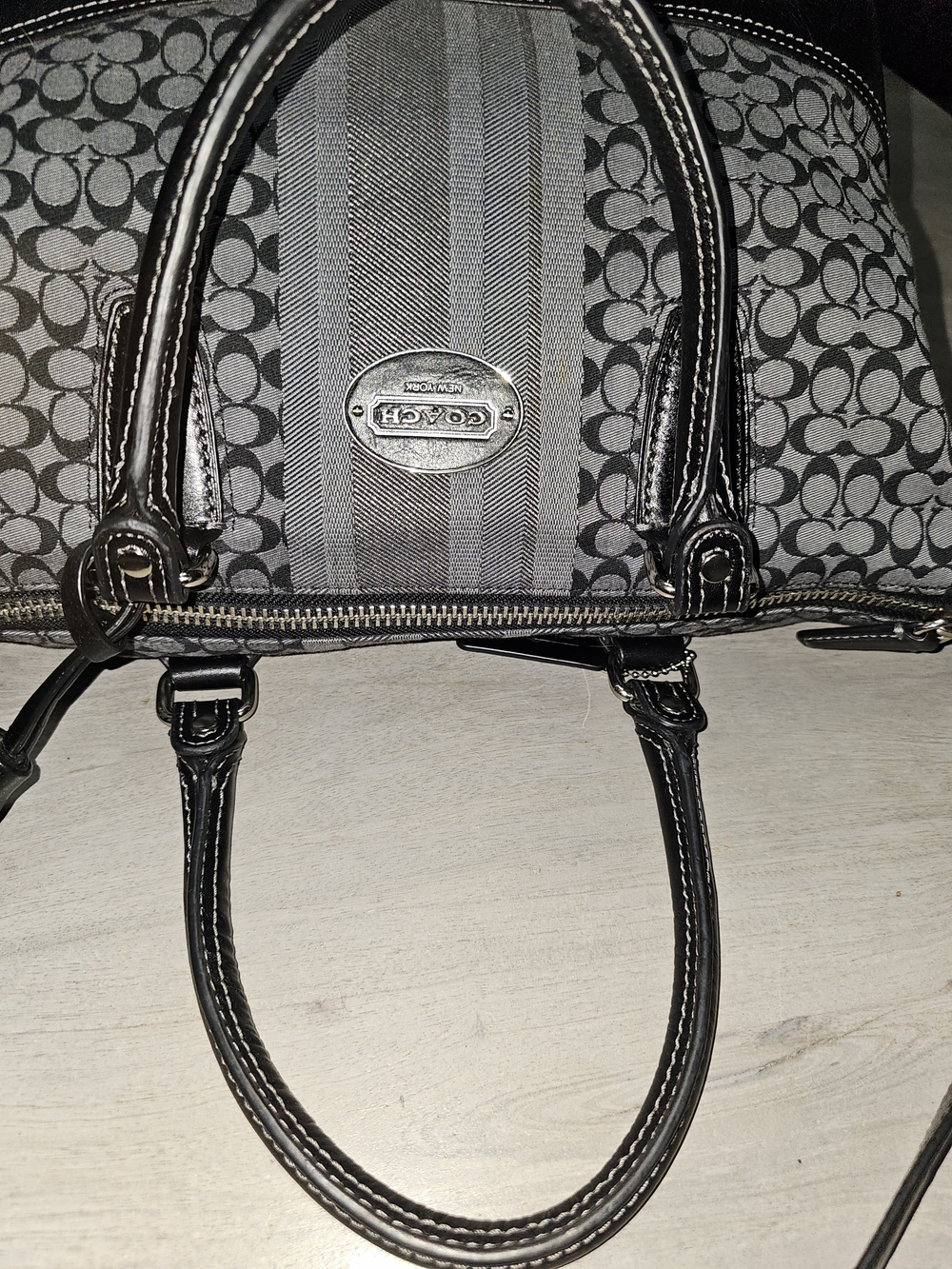 Coach Signature Legacy Stripe Molly Satchel with Tassel - Picture 7 of 14